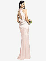 Front View Thumbnail - Blush Sleeveless Open Twist-Back Maxi Dress