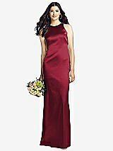 Rear View Thumbnail - Burgundy Sleeveless Open Twist-Back Maxi Dress