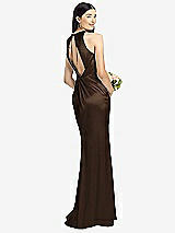 Front View Thumbnail - Espresso Sleeveless Open Twist-Back Maxi Dress