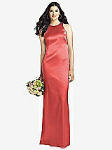 Rear View Thumbnail - Perfect Coral Sleeveless Open Twist-Back Maxi Dress