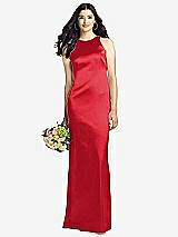 Rear View Thumbnail - Parisian Red Sleeveless Open Twist-Back Maxi Dress