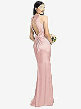 Front View Thumbnail - Rose Sleeveless Open Twist-Back Maxi Dress