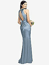 Front View Thumbnail - Slate Sleeveless Open Twist-Back Maxi Dress