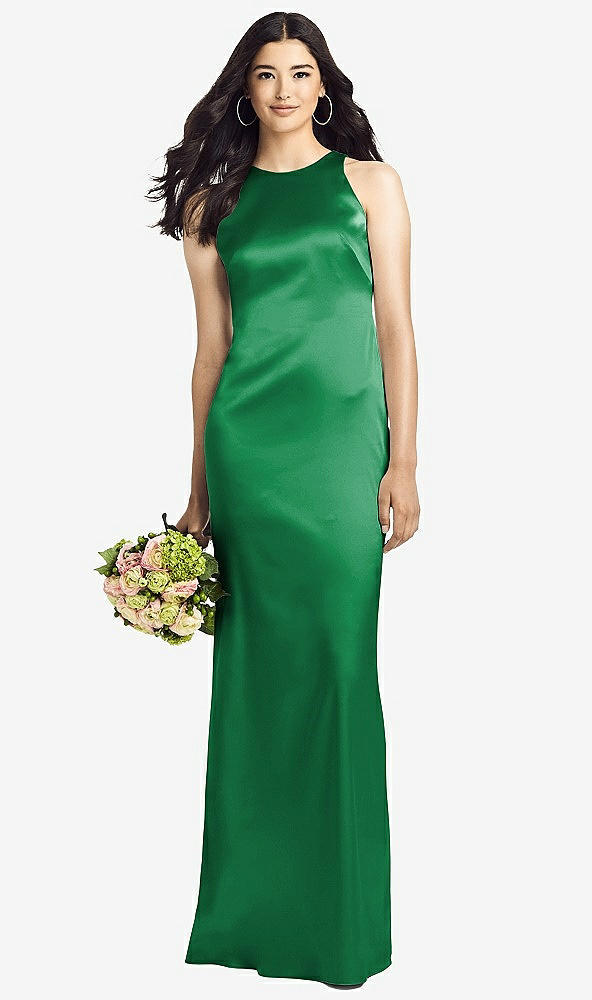 Back View - Shamrock Sleeveless Open Twist-Back Maxi Dress