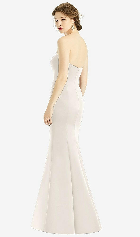Back View - Ivory Sweetheart Strapless Satin Mermaid Dress