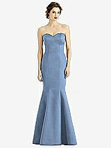 Front View Thumbnail - Windsor Blue Sweetheart Strapless Satin Mermaid Dress