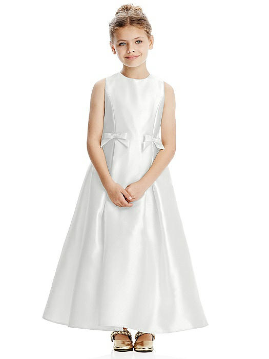Princess Line Satin Twill Flower Girl Dress with Bows