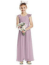 Front View Thumbnail - Suede Rose Flower Girl Dress FL4070