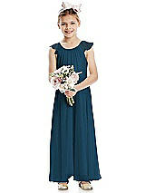 Front View Thumbnail - Atlantic Blue Flower Girl Dress FL4070