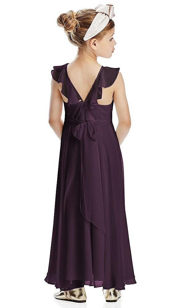 Back View - Aubergine Flower Girl Dress FL4070