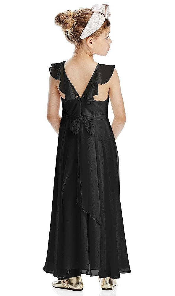 Back View - Black Flower Girl Dress FL4070