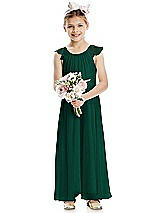 Front View Thumbnail - Hunter Green Flower Girl Dress FL4070