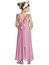 Rear View Thumbnail - Powder Pink Flower Girl Dress FL4070