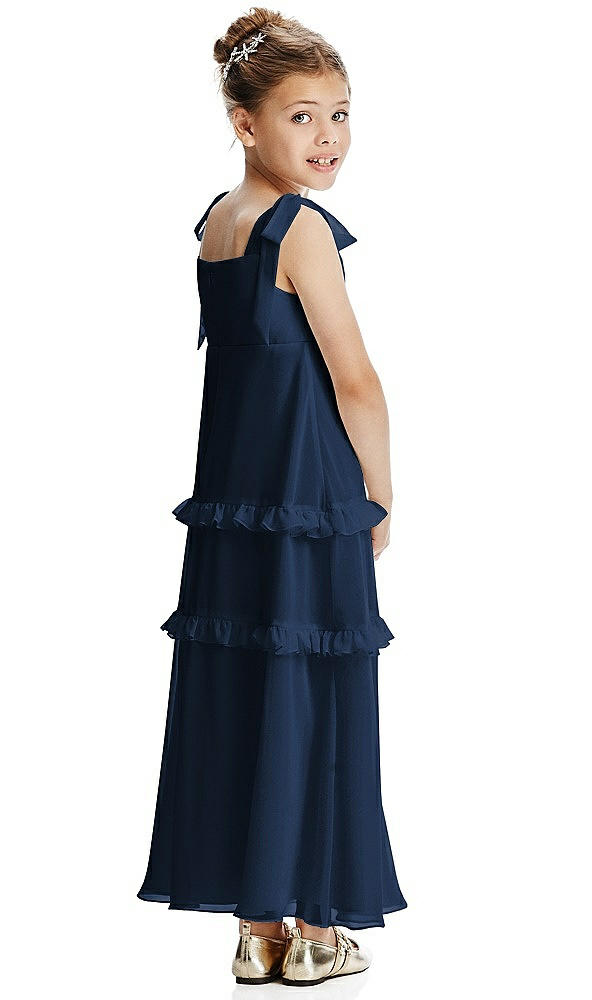 Back View - Midnight Navy Flower Girl Dress FL4071