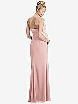 Rear View Thumbnail - Rose Strapless Crepe Maternity Dress with Trumpet Skirt