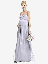 Front View Thumbnail - Silver Dove Strapless Chiffon Shirred Skirt Maternity Dress