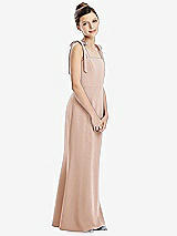 Front View Thumbnail - Cameo Flat Tie-Shoulder Juniors Dress with Trumpet Skirt