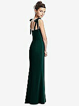 Rear View Thumbnail - Evergreen Flat Tie-Shoulder Juniors Dress with Trumpet Skirt