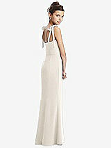 Rear View Thumbnail - Ivory Flat Tie-Shoulder Juniors Dress with Trumpet Skirt