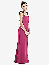 Front View Thumbnail - Tea Rose Flat Tie-Shoulder Juniors Dress with Trumpet Skirt