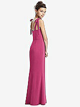 Rear View Thumbnail - Tea Rose Flat Tie-Shoulder Juniors Dress with Trumpet Skirt