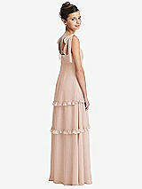 Rear View Thumbnail - Cameo Tie-Shoulder Juniors Dress with Tiered Ruffle Skirt