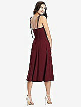Rear View Thumbnail - Cabernet Bustier Crepe Midi Dress with Adjustable Bow Straps