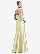 Rear View Thumbnail - Butter Yellow Bustier Bodice Satin Trumpet Gown