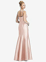Rear View Thumbnail - Blush Bustier Bodice Satin Trumpet Gown