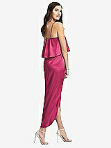 Rear View Thumbnail - Shocking Popover Bodice Midi Dress with Draped Tulip Skirt