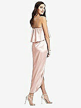 Rear View Thumbnail - Blush Popover Bodice Midi Dress with Draped Tulip Skirt