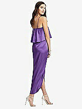 Rear View Thumbnail - Pansy Popover Bodice Midi Dress with Draped Tulip Skirt
