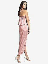 Rear View Thumbnail - Rose Popover Bodice Midi Dress with Draped Tulip Skirt