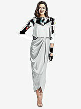 Alt View 1 Thumbnail - Sterling Popover Bodice Midi Dress with Draped Tulip Skirt