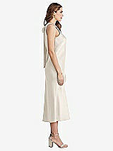Side View Thumbnail - Ivory Tie Neck Cutout Midi Tank Dress - Lou