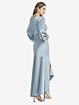 Rear View Thumbnail - Mist Puff Sleeve Asymmetrical Drop Waist High-Low Slip Dress - Teagan