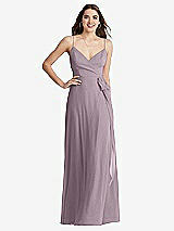 Front View Thumbnail - Lilac Dusk Chiffon Maxi Wrap Dress with Sash - Cora