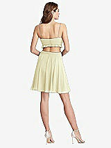 Rear View Thumbnail - Butter Yellow Ruffled Chiffon Cutout Mini Dress - Joey