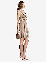 Side View Thumbnail - Topaz Ruffled Chiffon Cutout Mini Dress - Joey