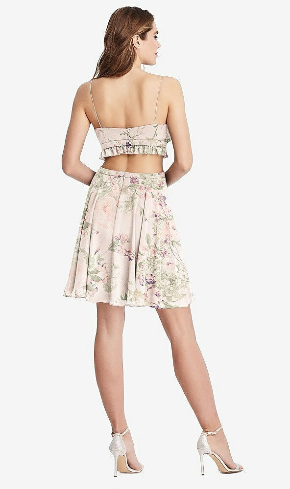 Back View - Blush Garden Ruffled Chiffon Cutout Mini Dress - Joey