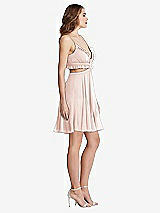 Side View Thumbnail - Blush Ruffled Chiffon Cutout Mini Dress - Joey