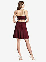 Rear View Thumbnail - Cabernet Ruffled Chiffon Cutout Mini Dress - Joey