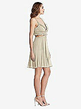 Side View Thumbnail - Champagne Ruffled Chiffon Cutout Mini Dress - Joey