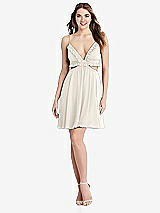 Front View Thumbnail - Ivory Ruffled Chiffon Cutout Mini Dress - Joey