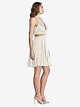 Side View Thumbnail - Ivory Ruffled Chiffon Cutout Mini Dress - Joey