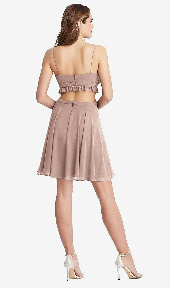 Back View - Neu Nude Ruffled Chiffon Cutout Mini Dress - Joey