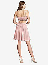 Rear View Thumbnail - Rose Ruffled Chiffon Cutout Mini Dress - Joey
