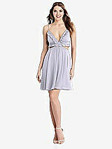 Front View Thumbnail - Silver Dove Ruffled Chiffon Cutout Mini Dress - Joey
