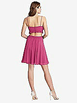 Rear View Thumbnail - Tea Rose Ruffled Chiffon Cutout Mini Dress - Joey