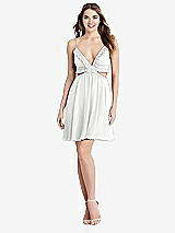 Front View Thumbnail - White Ruffled Chiffon Cutout Mini Dress - Joey